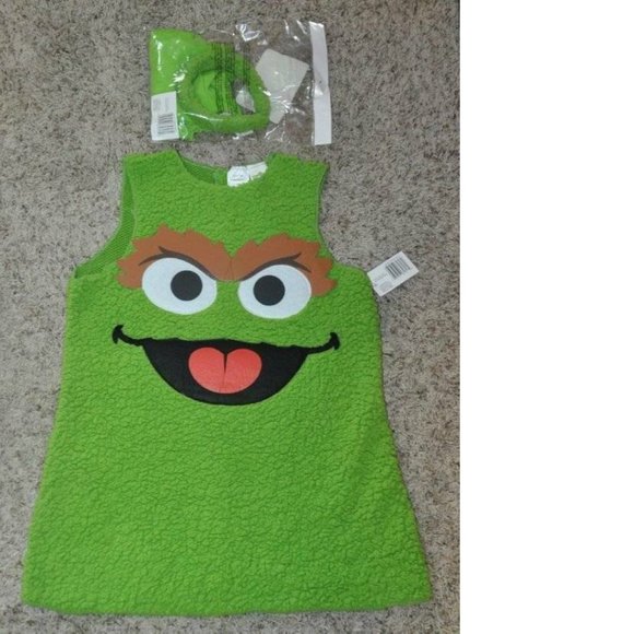 Girls Sesame Street Oscar The Grouch Costume-12/14 - Picture 2 of 4